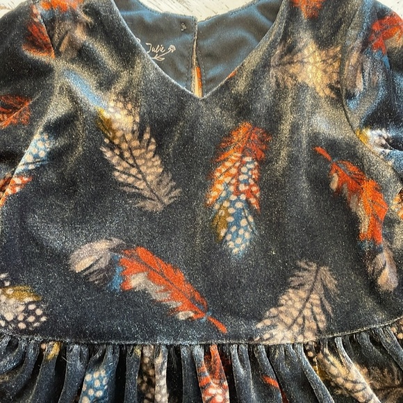 2T Velvet Feather Dress - Picture 4 of 5